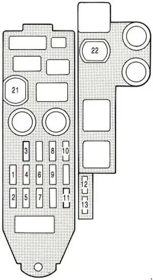 1989-1991 Lexus ES 250 Fuses Box Diagram
