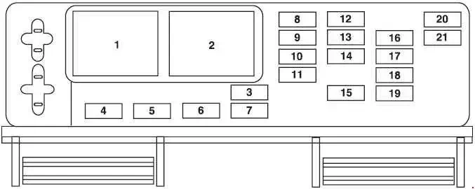 2005–2009 Ford Mustang Fuse Panel Diagram