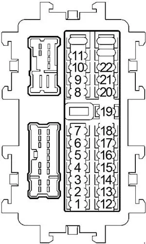 2007-2012 Nissan Sentra - Schematic of the Fuse Panel