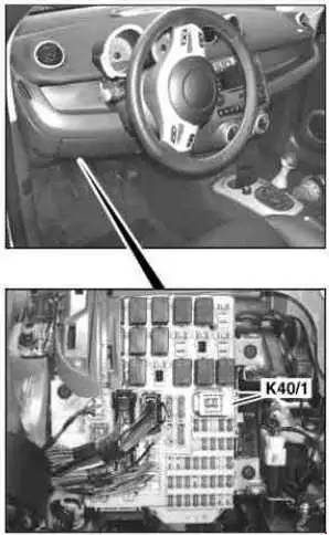 2004-2006 Smart Forfour - Location of the Fuse Panel