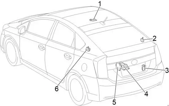 Toyota Prius (2009-2015) Location of the Battery Voltage Sensor