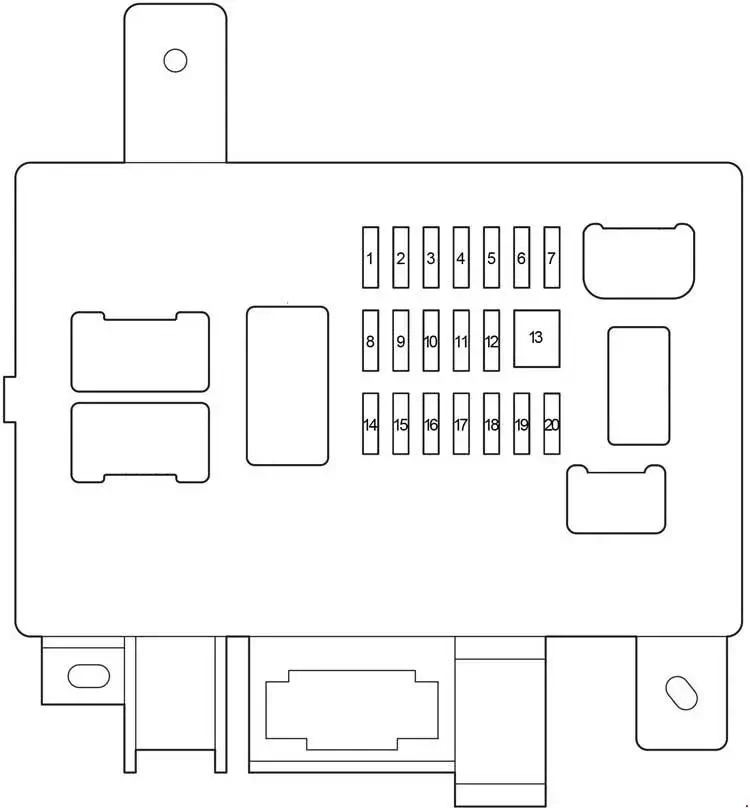 Toyota Tacoma (2005-2015) Schematic of the Fuse Panel