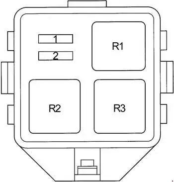 Toyota Yaris and Toyota Echo (1999-2005) Location of the Relay