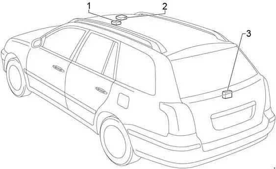Toyota Avensis Wagon (2003-2009) Location of the Rear Wiper Relay