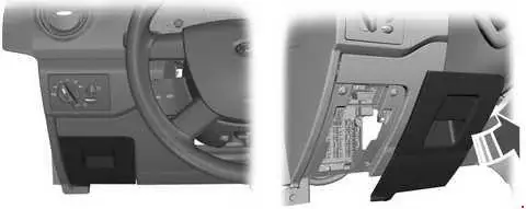 Ford Tourneo Connect (2009-2013) Location of the Fuse Panel