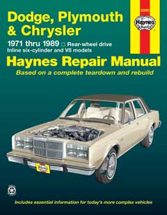 Dodge Plymouth Chrysler Haynes Manual