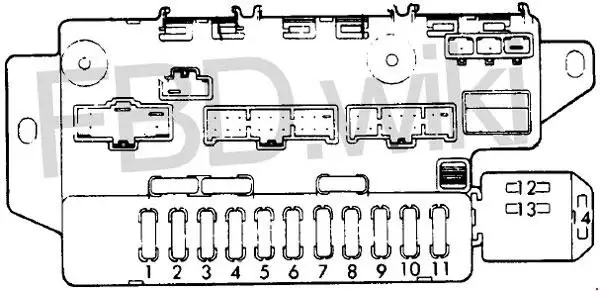 1987-1991 Honda Prelude Fuse Panel Diagram