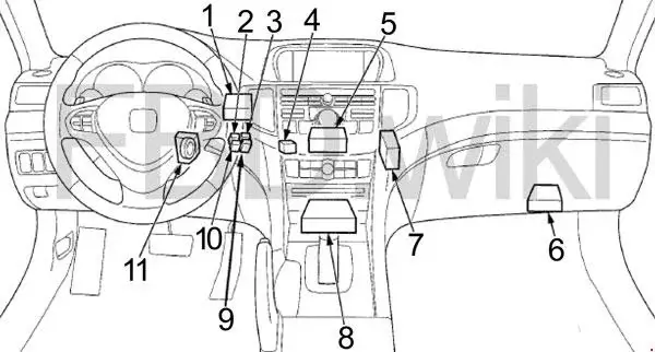 2009-2014 Acura TSX Ignition Relay Location