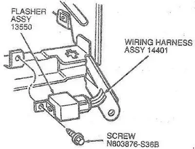 1985-1991 Ford Taurus and Mercury Sable Turn Signal Relay Location