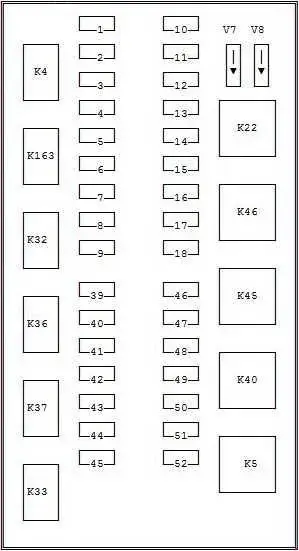 1999-2000 Ford Mondeo Fuse Block Chart