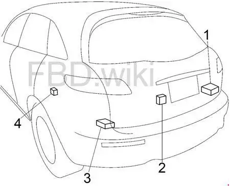 2003-2008 Infiniti FX35 and Infiniti FX45 Back-Up Lamp Relay Location