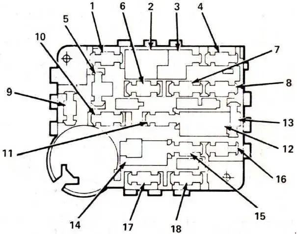 1984-1987 Lincoln Mark VII - Diagram of Fuse Block
