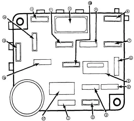 1980-1983 Lincoln Mark VI - Diagram of Fuse Block