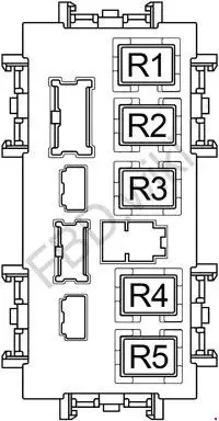 2013-2015 Infiniti Q50 and Infiniti Q60 Relay Location