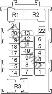 2011-2017 Nissan Juke - Schematic of the Fuse Panel