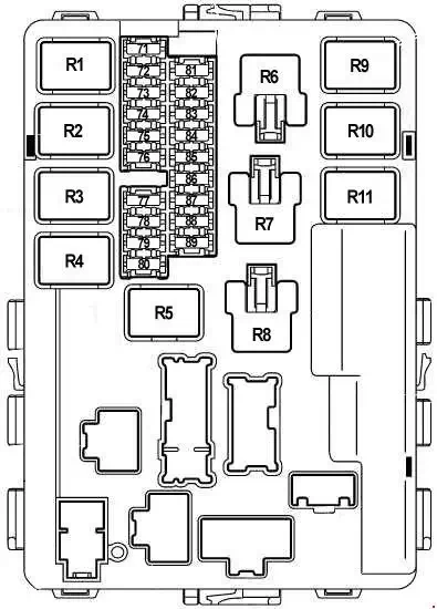 2002-2007 Nissan Murano - Chart of the Fuse Block