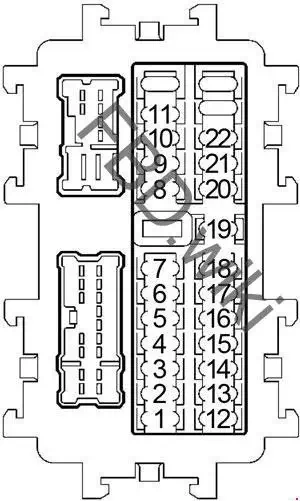 2004-2009 Nissan Quest - Diagram of the Fuse Panel
