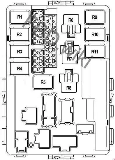 2004-2009 Nissan Quest - Diagram of the Fuse Box