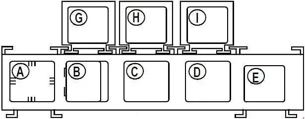 1997-2007 Renault Kangoo - Schematic of the Fuse Box