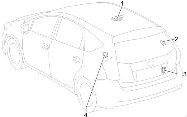 Toyota Prius v and Toyota Prius+ (2011-2018) Location of the Fusible Link Block