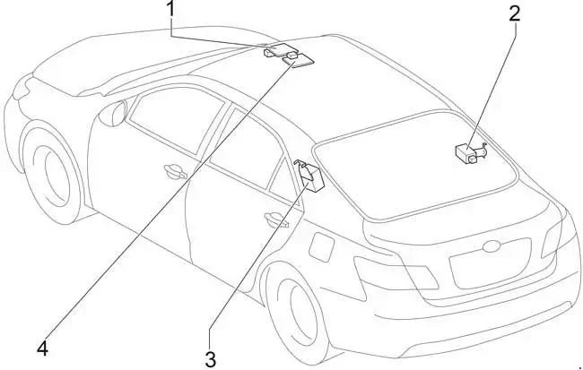 2006-2011 Toyota Camry - Location of the Door Control Receiver