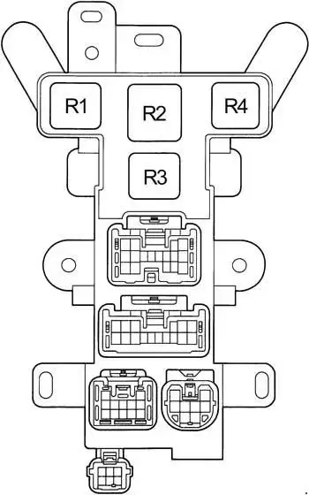 1994-1997 Toyota RAV4 (XA10) Diagram of the Relay Block