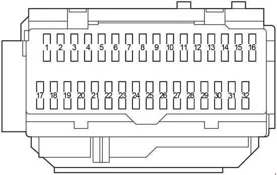 Toyota Aurion (2006-2012) Schematic of the Fuse Panel