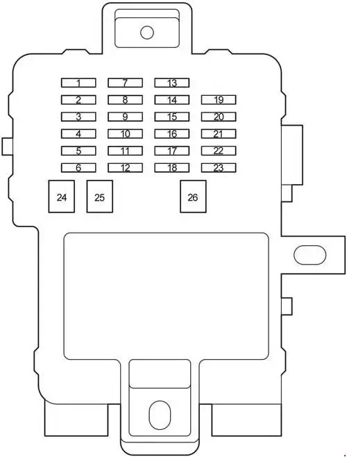 2004-2006 Toyota Tundra (Double Cab) Scheme of the Fuse Panel