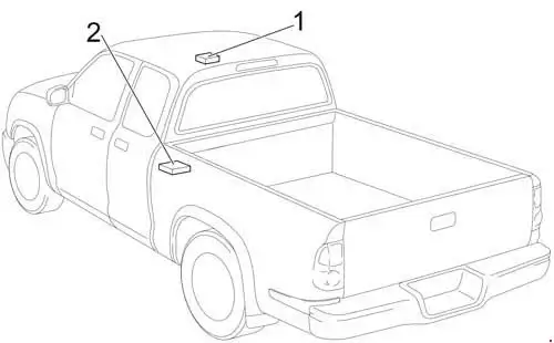 2003-2006 Toyota Tundra (Regular Cab and Access Cab) Location of the Stereo Component Amplifier