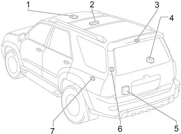Toyota 4Runner (2002-2009) Location of the Towing Converter Relay