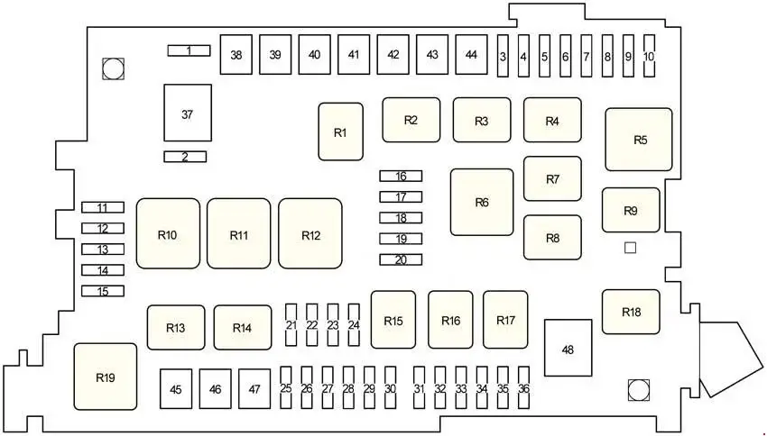 Toyota 4Runner (2002-2009) Diagram of the Fuse Box