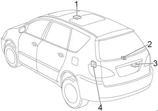 Toyota Ipsum / Picnic / SportsVan and Toyota Avensis Verso (2001-2009) Location of the Relay