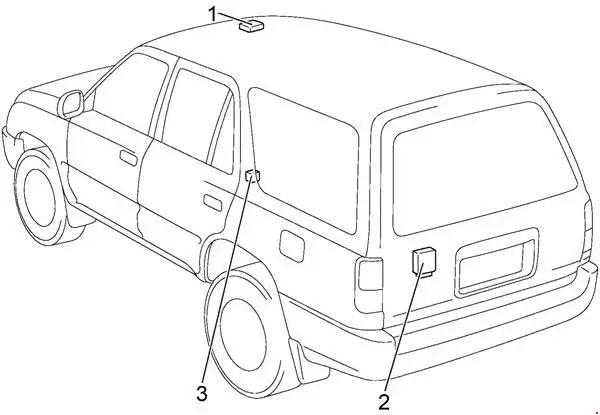 Toyota 4Runner (1996-2002) Location of the Sunroof Relay