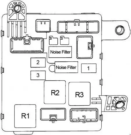 1991-1996 Toyota Camry (XV10) Diagram of the Fuse Panel