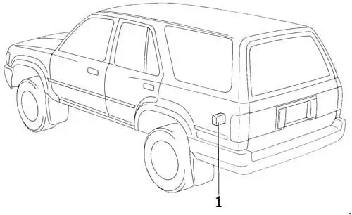 Toyota 4Runner (1989-1995) Location of the Rear Wiper Relay