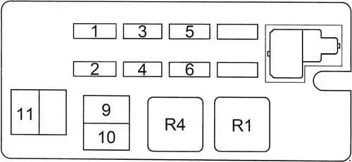 Toyota 4Runner (1989-1995) Diagram of the Fuse Box