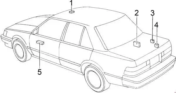 Toyota Cressida (1988-1992) Location of the Light Failure Sensor