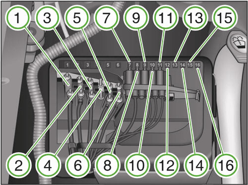 Fuses under the hood of Skoda Fabia I (1999-2009)